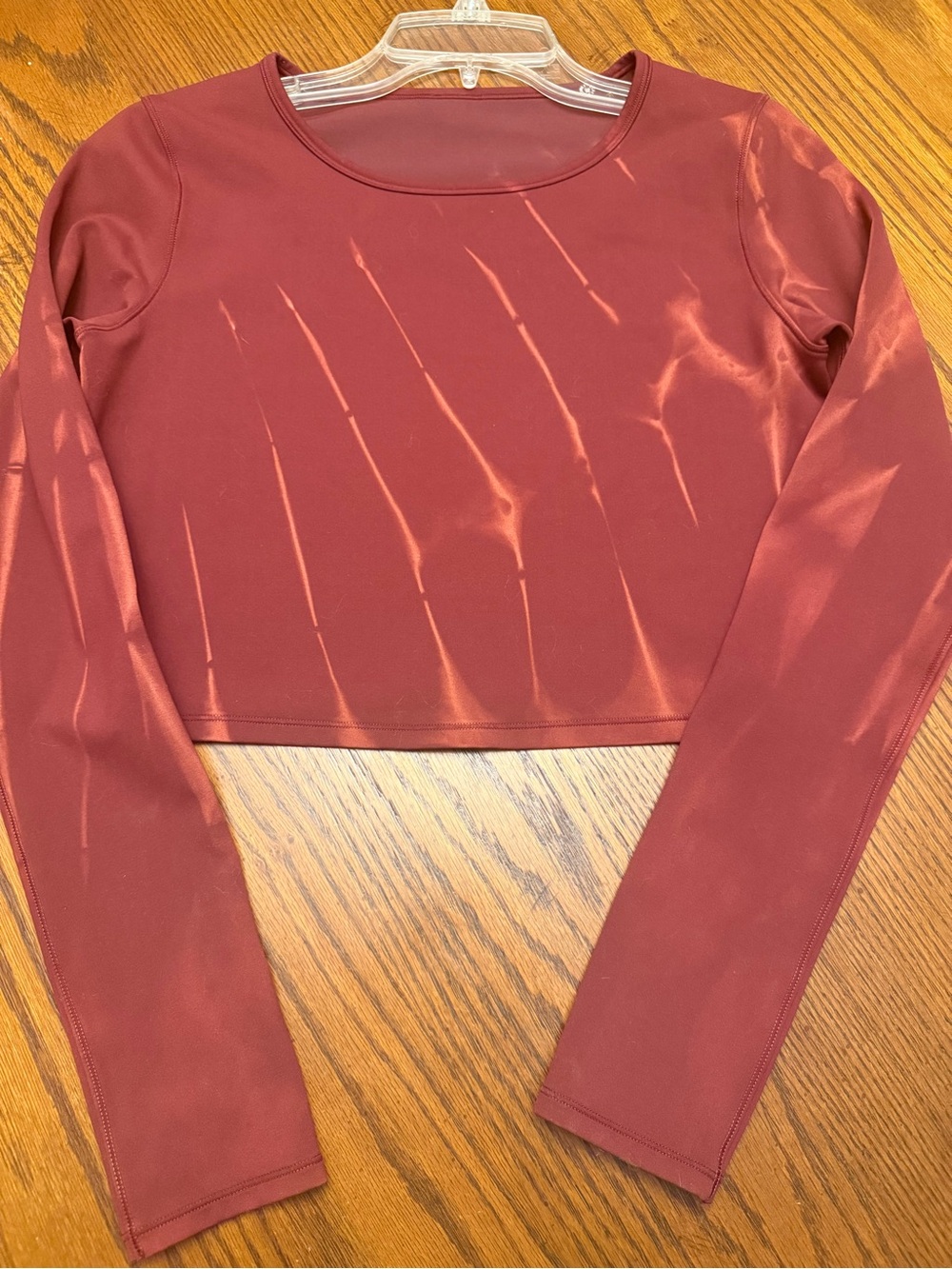 lululemon athletica Rust Red Long-Sleeve Crop Top